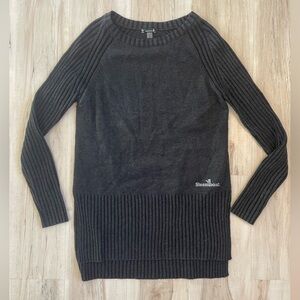 Smartwool merino wool blend women Charcoal Crewneck Sweater tunic *Company logo